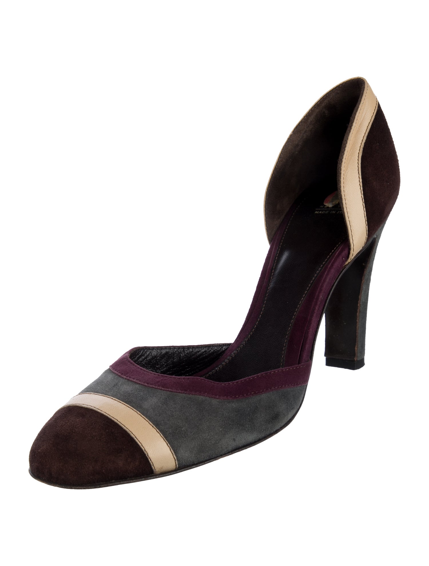 Rafe Suede Colorblock Pattern D'Orsay Pumps