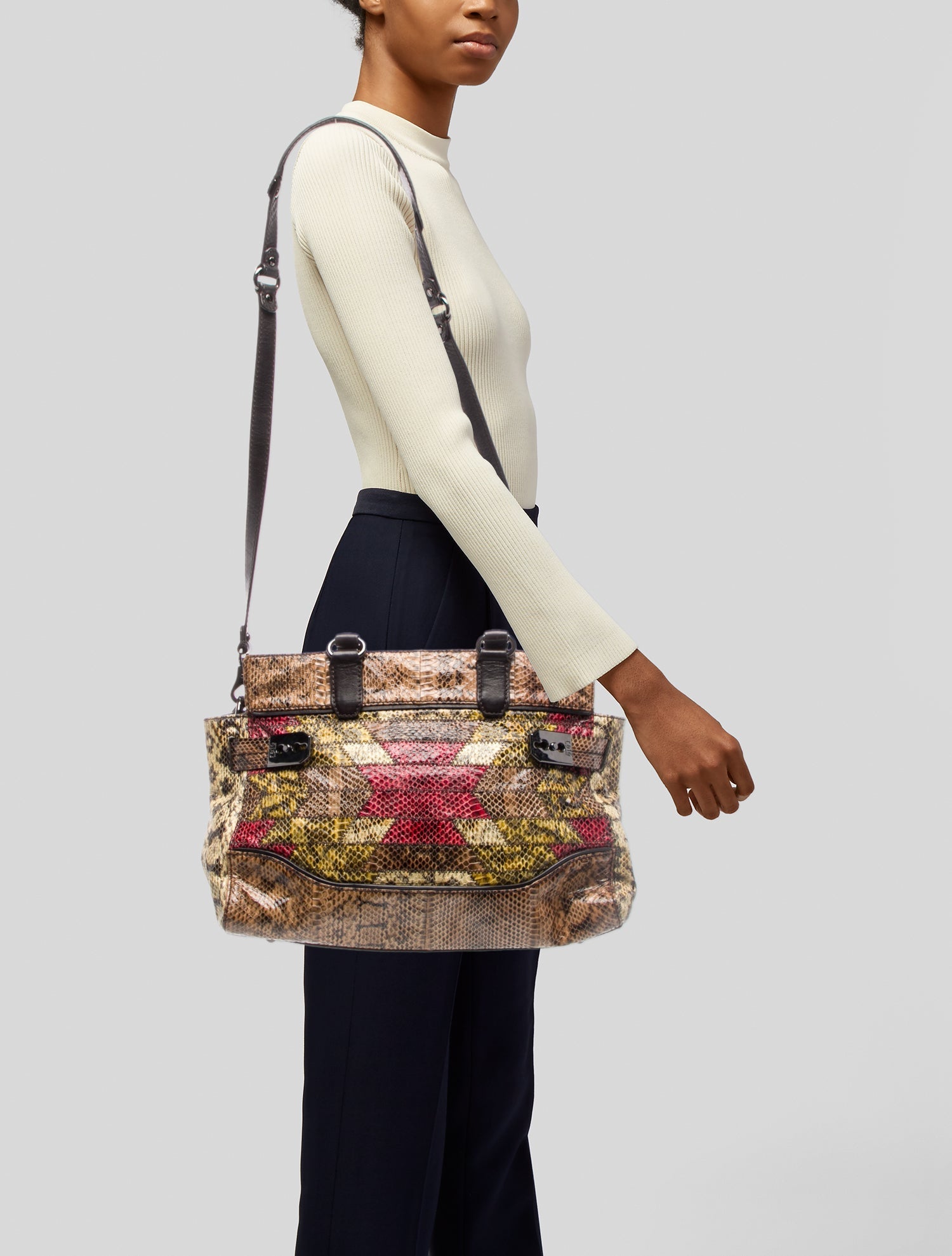 Rafe Snakeskin Shoulder Bag