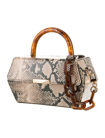 Rafe Embossed Leather Top Handle Bag