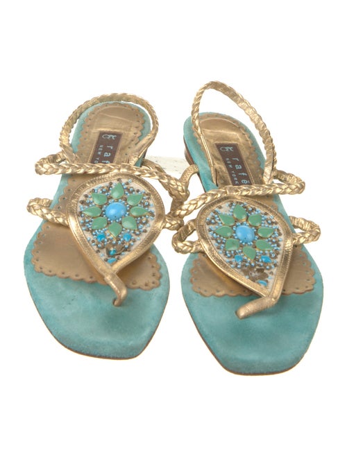 Rafe Suede Patterned Slingback Sandals