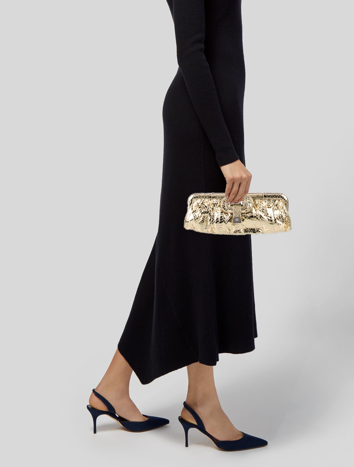 Rafe Embossed Leather Clutch