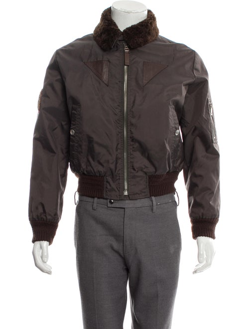 Raf by Raf Simons Embroidered Bomber Jacket brown