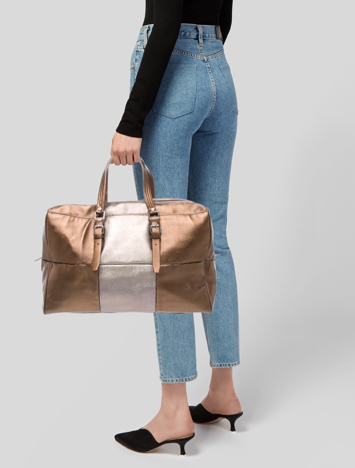 Raf Simons x Fred Perry Metallic Leather Duffle Bag