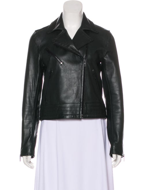 Rag & Bone Leather Moto Jacket Green