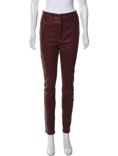 Rag & Bone Lamb Leather Skinny Leg Pants Red