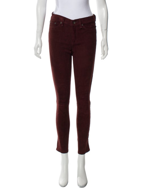 Rag & Bone Lamb Leather Skinny Leg Pants Red