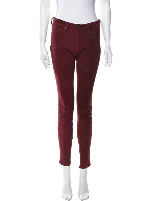 Rag & Bone Lamb Leather Skinny Leg Pants Red