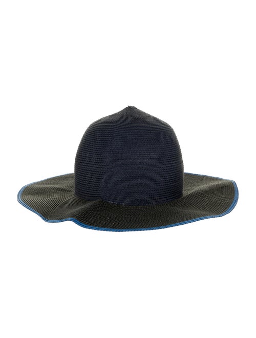 Rag & Bone Straw Wide-Brim Hat navy