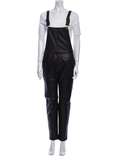 Rag & Bone Lamb Leather Square Neckline Jumpsuit B