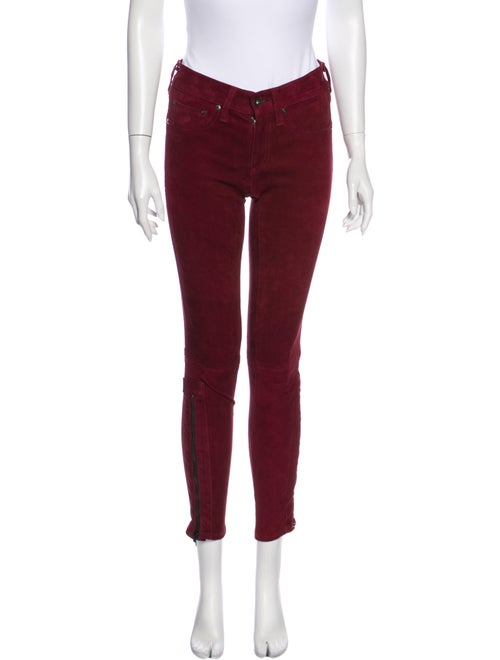 Rag & Bone Lamb Leather Skinny Leg Pants Red