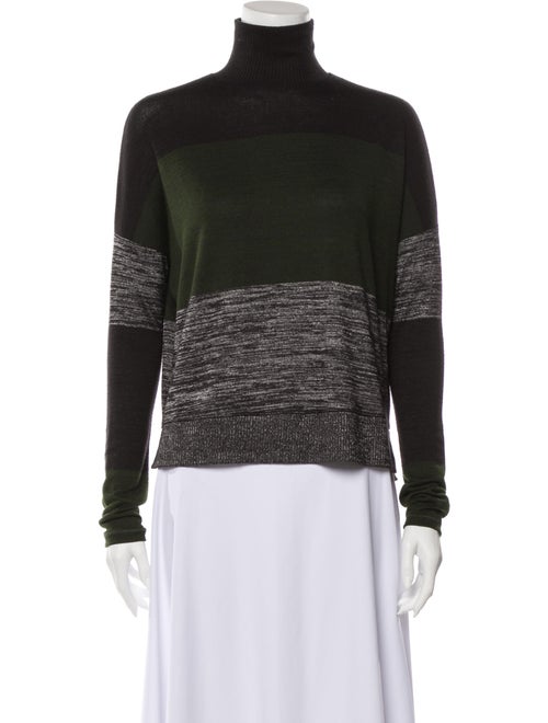 Rag & Bone Striped Turtleneck Sweater Green