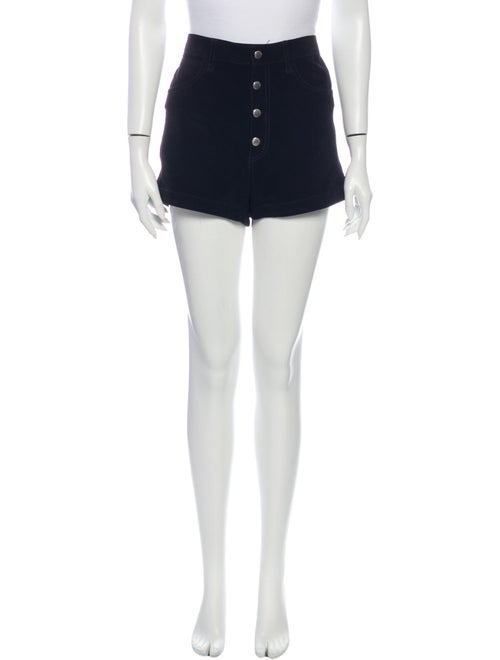 Rag & Bone Calf Leather Mini Shorts Black