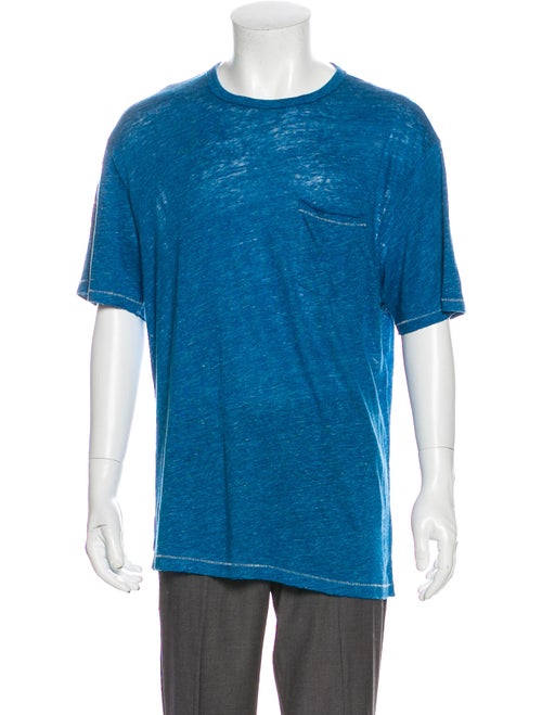 Rag & Bone Linen Crew Neck T-Shirt w/ Tags Blue