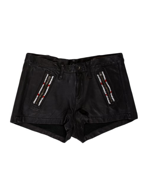 Rag & Bone Lamb Leather Mini Shorts Black