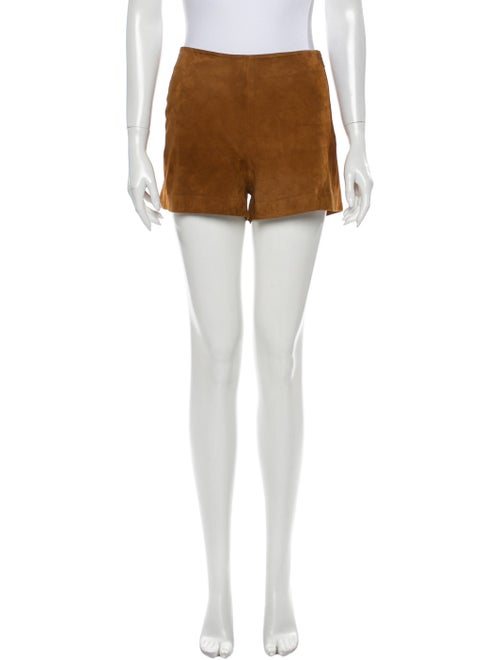 Rag & Bone Goat Leather Mini Shorts Brown