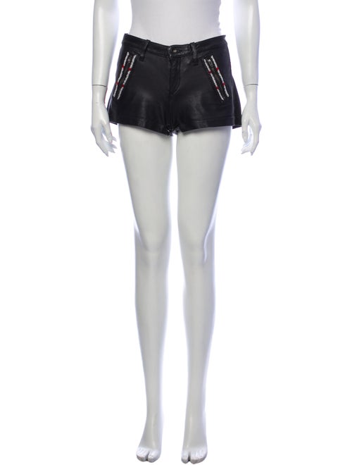 Rag & Bone Lamb Leather Mini Shorts Black
