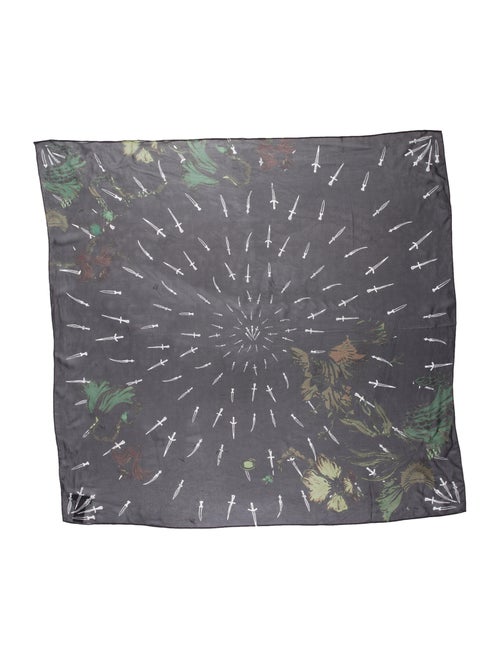 Rag & Bone Printed Silk Scarf Black