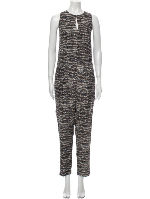 Rag & Bone Silk Printed Jumpsuit Black