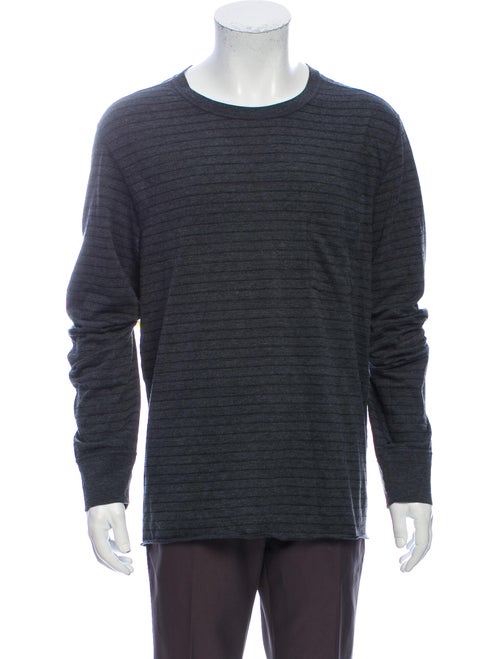 Rag & Bone Striped Crew Neck T-Shirt Grey