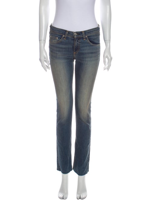 Rag & Bone Low-Rise Straight Leg Jeans Blue