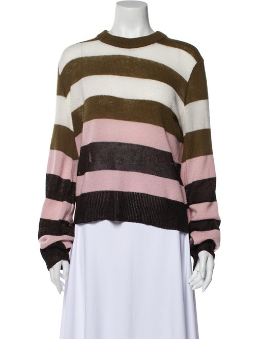 Rag & Bone Striped Crew Neck Sweater Green
