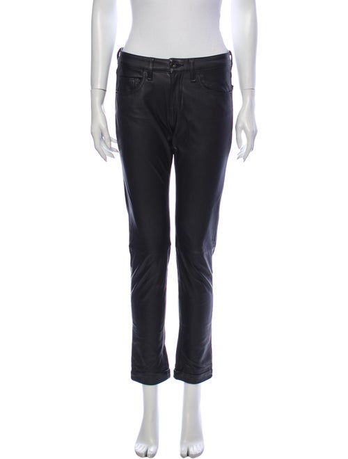 Rag & Bone Lamb Leather Skinny Leg Pants Black