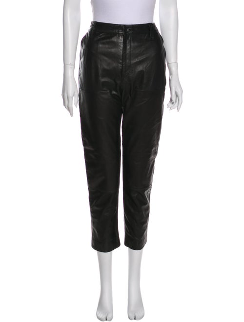 Rag & Bone Lamb Leather Straight Leg Pants Black