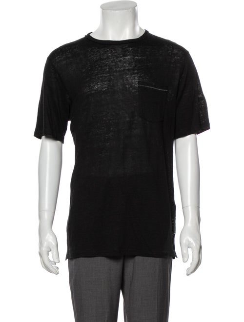Rag & Bone Linen Printed T-Shirt Black
