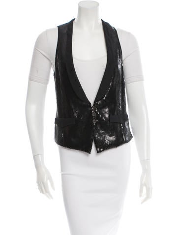 Rag & Bone Sequin Embellished Woven Vest