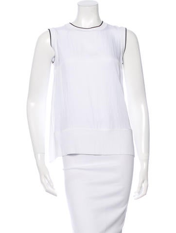 Rag & Bone Sleeveless Rib Knit-Trimmed Top w/ Tags