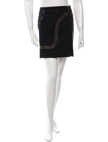 Rag & Bone Leather-Accented Mini Skirt