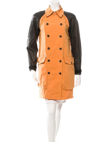 Rag & Bone Leather Trimmed Trench Coat