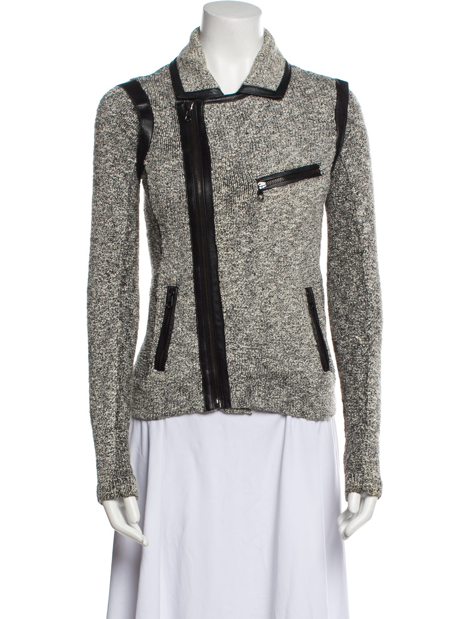 Rag & Bone Tweed Pattern Biker Jacket