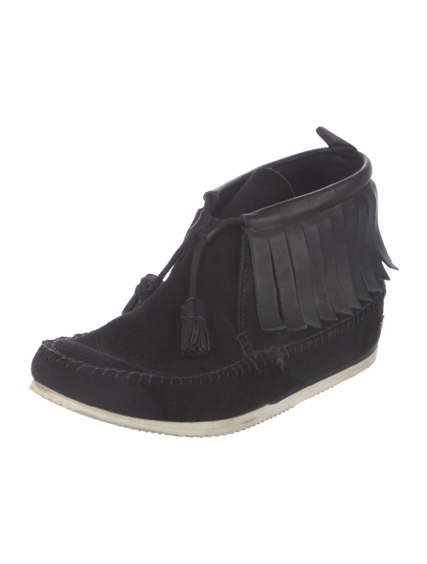 Rag & Bone Suede Fringe Trim Accent Boots