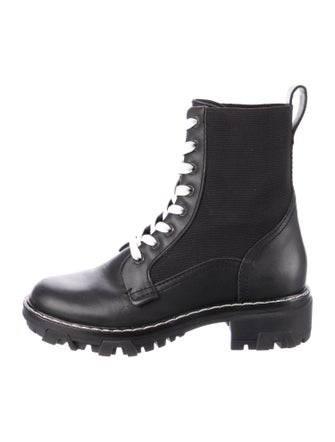 Rag & Bone Leather Whipstitch Trim Combat Boots