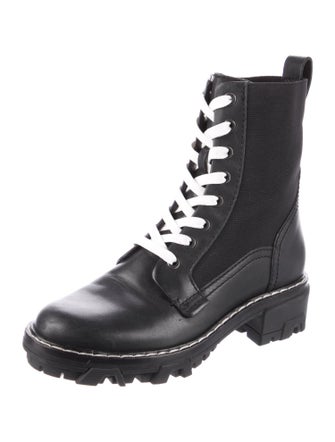 Rag & Bone Leather Whipstitch Trim Combat Boots