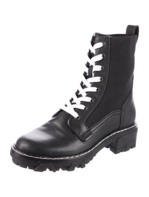Rag & Bone Leather Whipstitch Trim Combat Boots