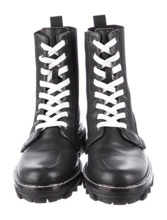 Rag & Bone Leather Whipstitch Trim Combat Boots