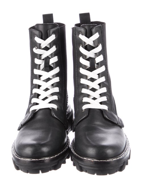 Rag & Bone Leather Whipstitch Trim Combat Boots