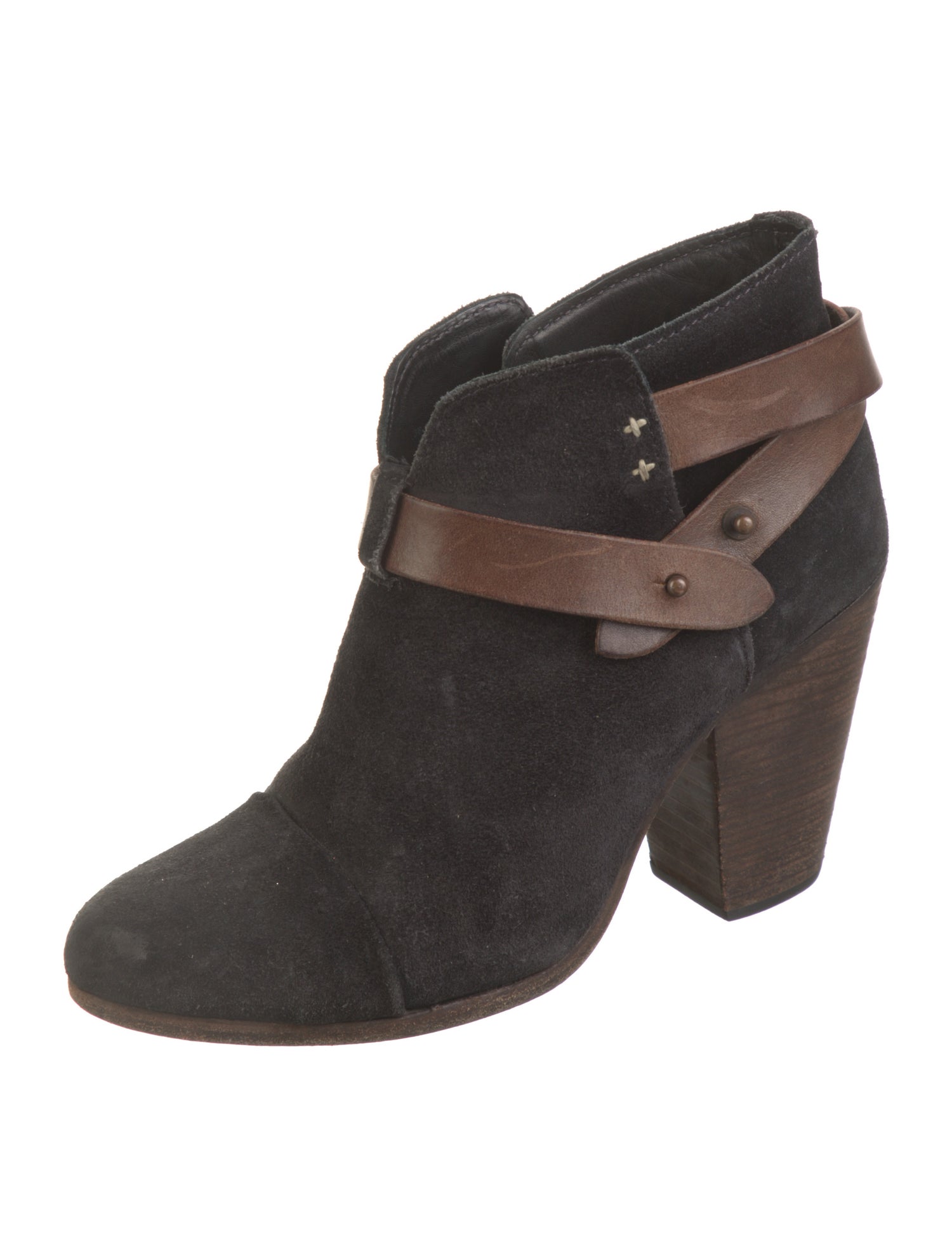 Rag & Bone Suede Leather Trim Embellishment Boots
