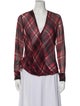 Rag & Bone Silk Plaid Print Button-Up Top