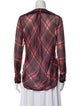 Rag & Bone Silk Plaid Print Button-Up Top