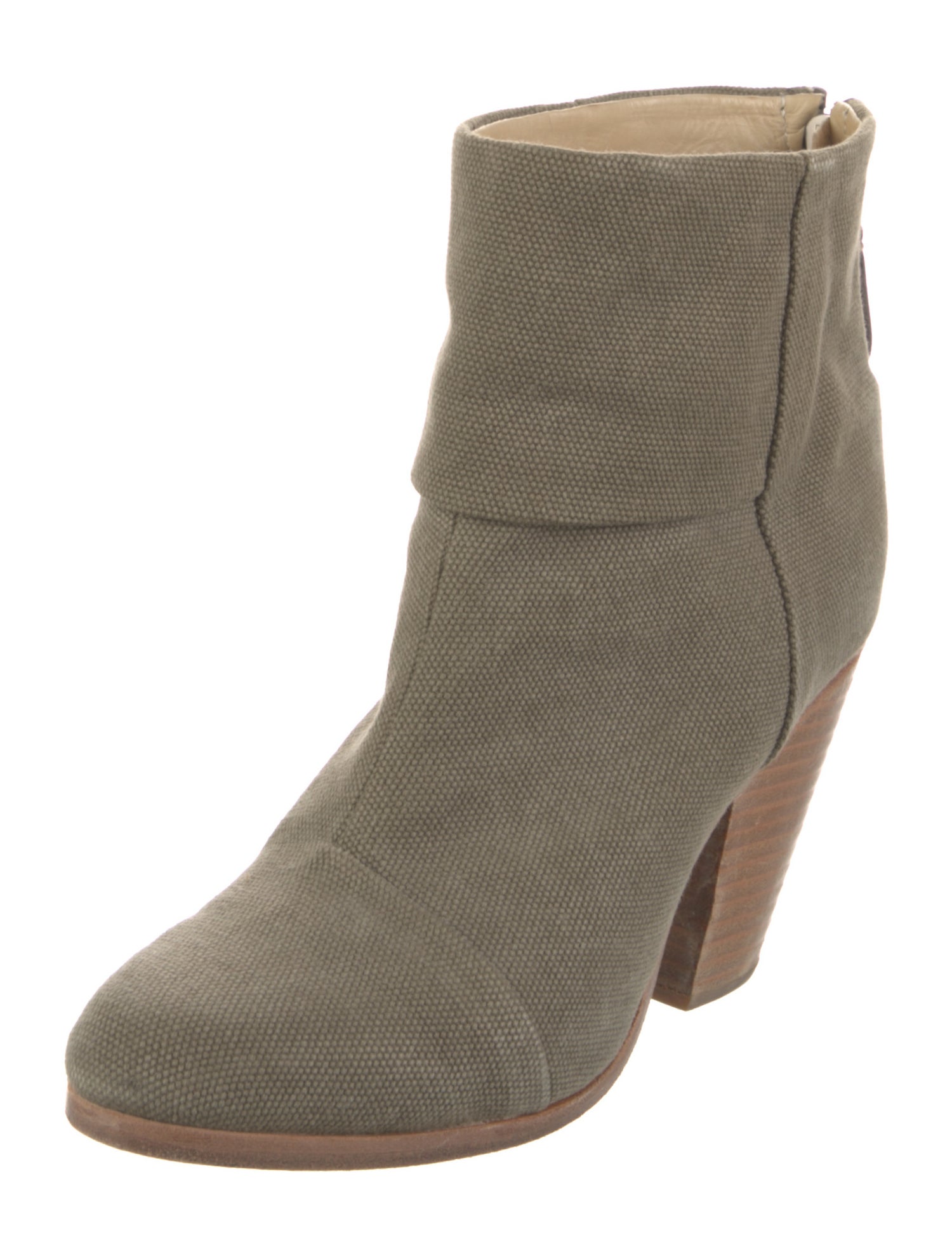 Rag & Bone Canvas Leather Trim Embellishment Boots