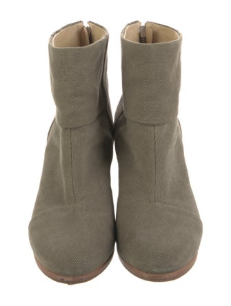 Rag & Bone Canvas Leather Trim Embellishment Boots
