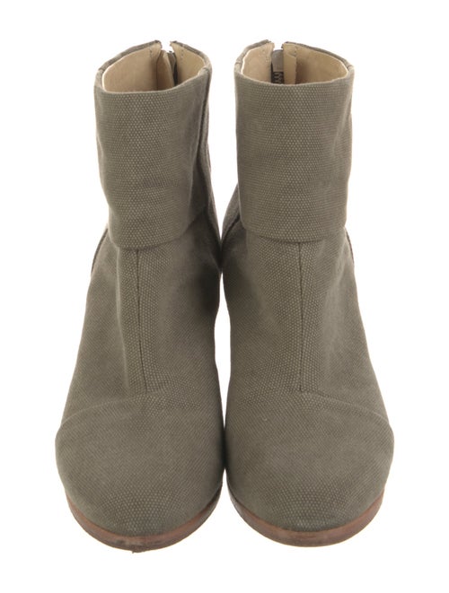 Rag & Bone Canvas Leather Trim Embellishment Boots