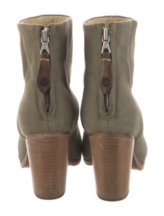 Rag & Bone Canvas Leather Trim Embellishment Boots