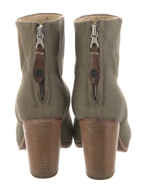 Rag & Bone Canvas Leather Trim Embellishment Boots