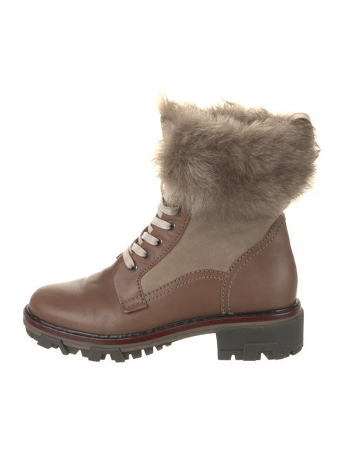 Rag & Bone Leather Fur Trim Combat Boots