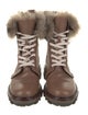 Rag & Bone Leather Fur Trim Combat Boots