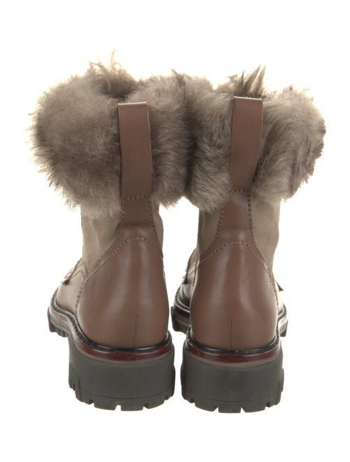 Rag & Bone Leather Fur Trim Combat Boots